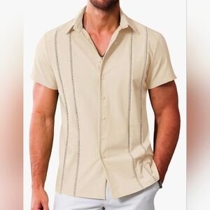 LETSEE Men's Button Down Beach Shirt #575, 576, 577